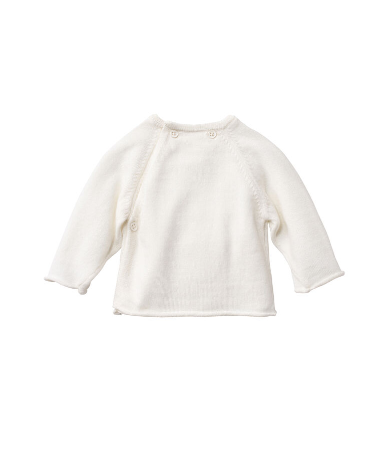 Baby top in wool and cotton white