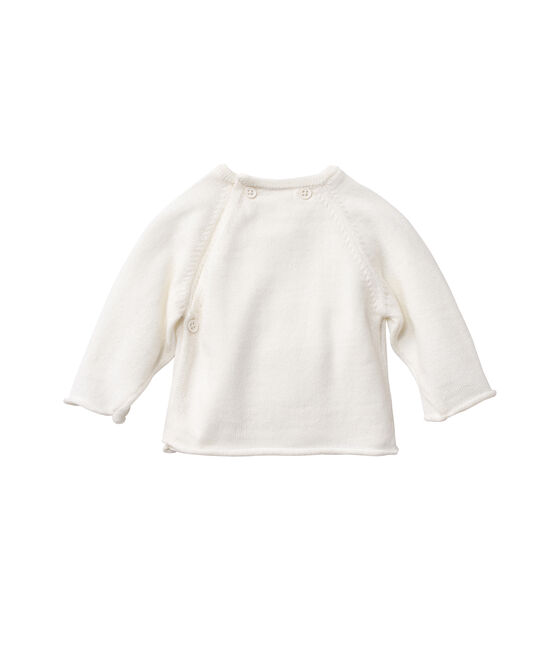 Baby top in wool and cotton LAIT white