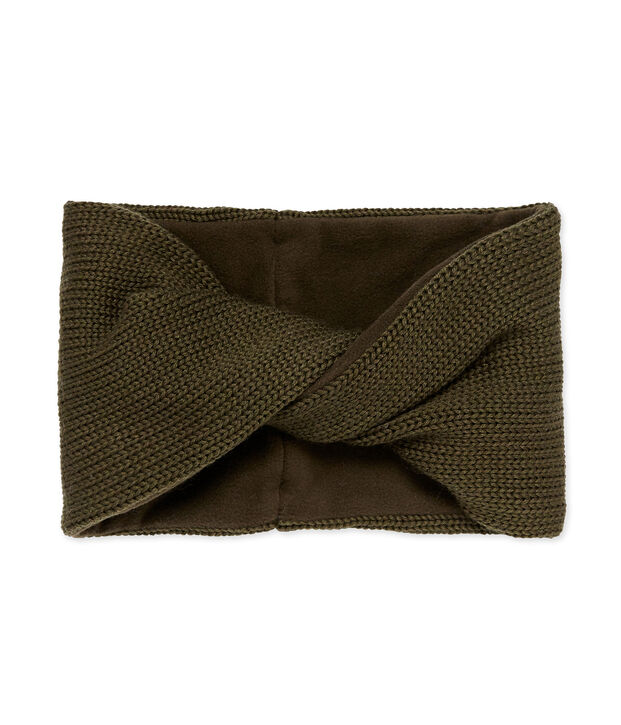 Child's lined knit snood green