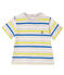 Baby boys' striped T-shirt CREAMY beige/MULTICO white