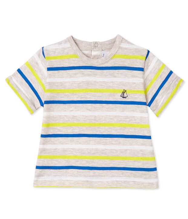 Baby boys' striped T-shirt beige/multicolor