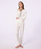 Women's heart print cotton and elastane pyjamas MARSHMALLOW white/MULTICO white