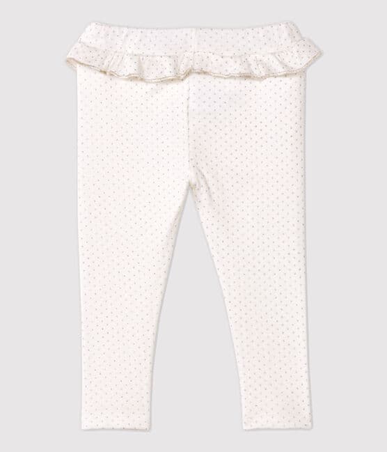 Babies' Cotton Leggings MARSHMALLOW white/ARGENT grey