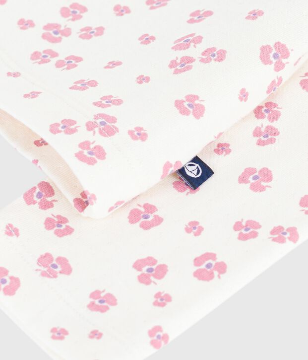 Children's long-sleeved printed cotton T-shirt Ecru/multicolor