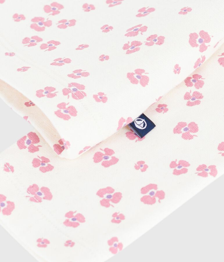 Children's long-sleeved printed cotton T-shirt Ecru/multicolor