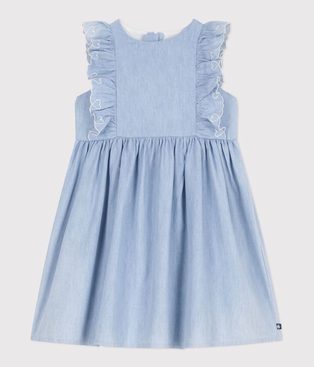 Children's sleeveless cotton dress blue
