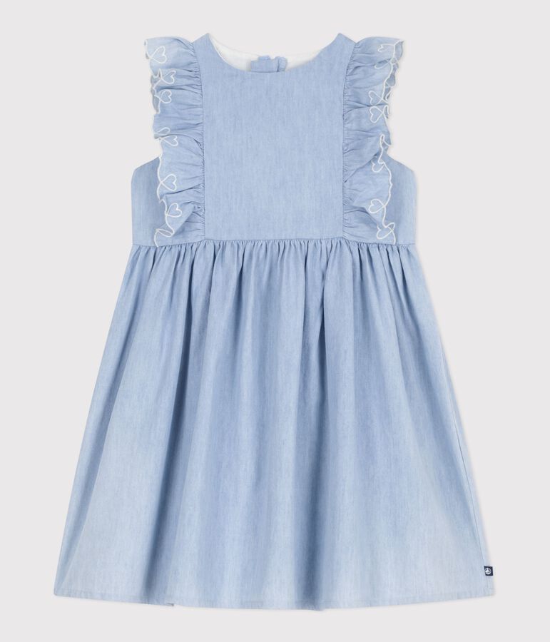 Children's sleeveless cotton dress blue