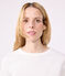 Women's Iconic plain short-sleeved rib knit T-shirt ECUME white
