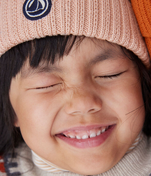 Unisex Fleece-Lined Knitted Hat pink