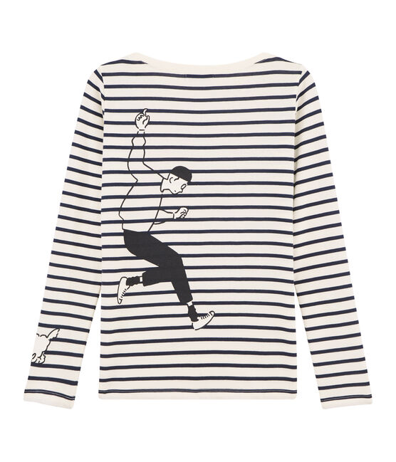 Women's Sailor T-Shirt COQUILLE beige/SMOKING blue