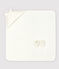 Babies' Square Bath Towel and Bootees Set in Terry and Organic Cotton MARSHMALLOW white/MULTICO white
