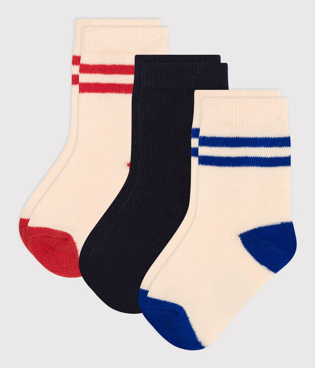 Babies' Stripy Cotton Socks - 3-Pack multicolor