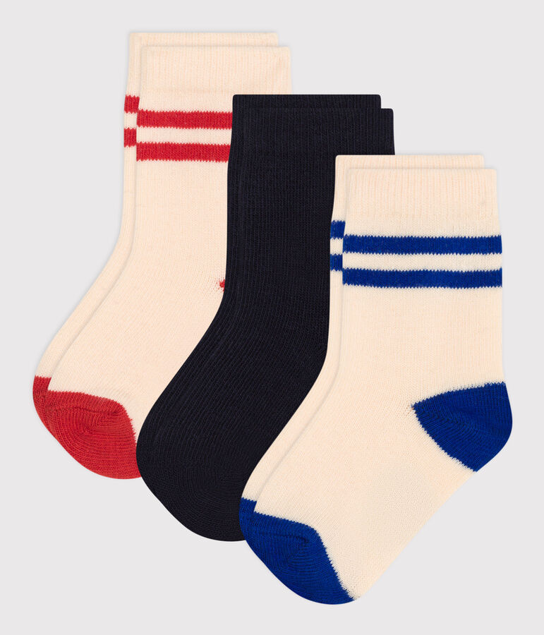 Babies' Stripy Cotton Socks - 3-Pack multicolor