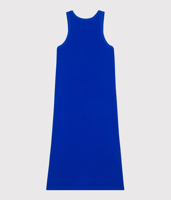 Women's long cotton vest dress PERSE blue