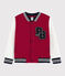 Children's Unisex Fleece Baseball Jacket TERKUIT red/MARSHMALLOW white