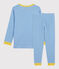 Unisex Pinstriped Organic Cotton Pyjamas BRASIER blue/MARSHMALLOW grey