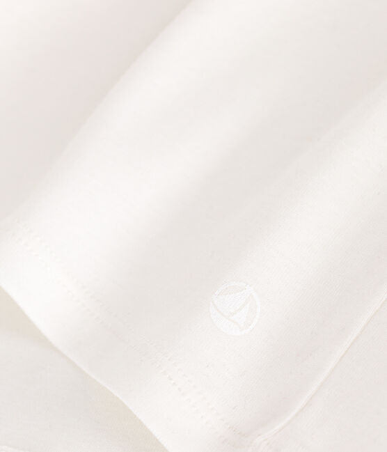 Children's plain short-sleeved cotton T-shirt MARSHMALLOW white