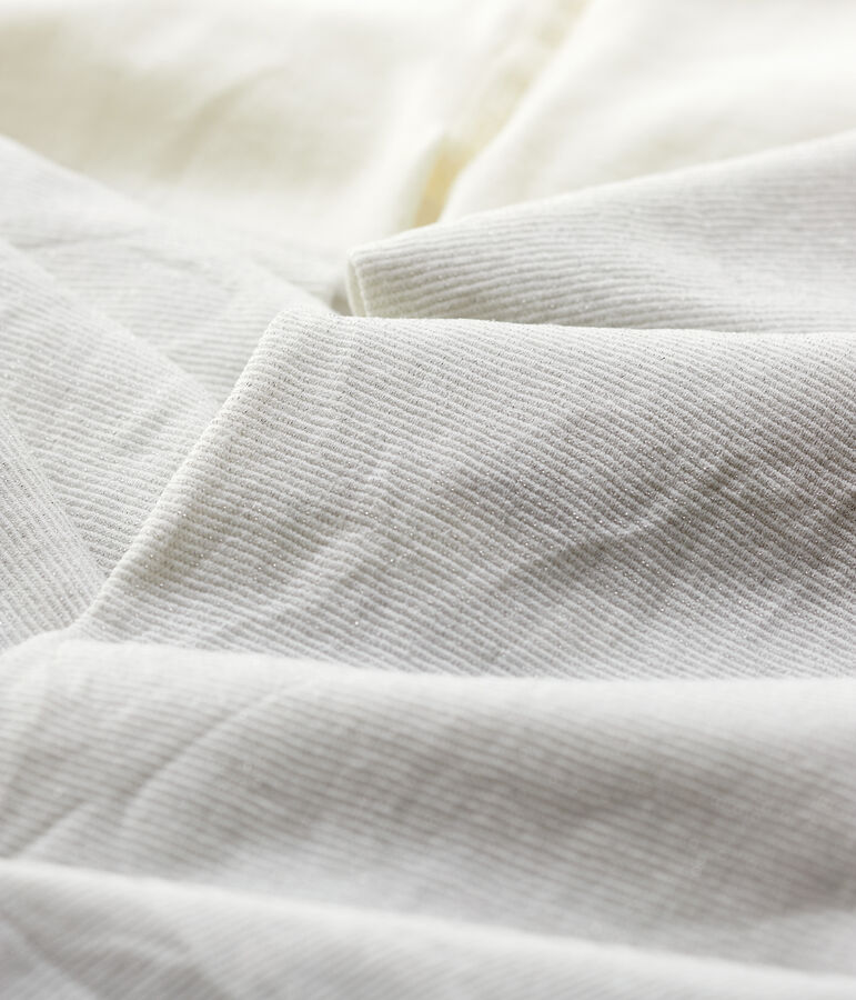 Girls' Sparkly Microfibre Tights white/grey