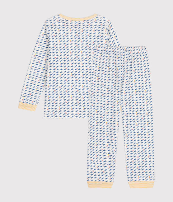 Children's velour dramas with a rocket print MARSHMALLOW white/MULTICO white