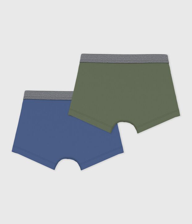 Pack of children's boxers in plain cotton and elastane multicolor