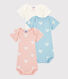 Baby Girls' Pastel Short-Sleeved Organic Cotton Bodysuits - 3-Pack