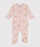 Babies' pyjama suit in star and heart print brushed fleece SALINE pink/MULTICO white