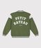Children's varsity-style cotton jacket OLIVINE green/MILK