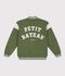 Children's varsity-style cotton jacket green/ecru