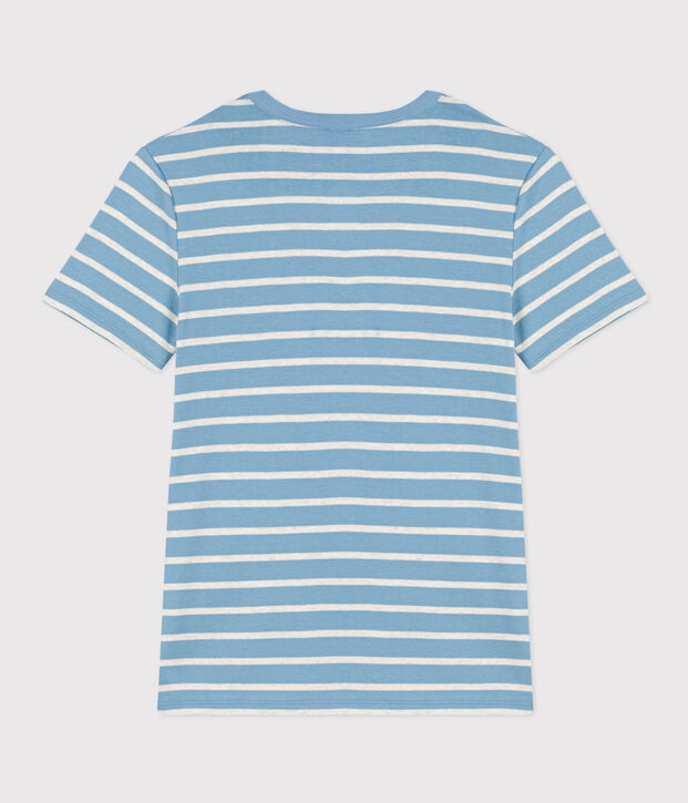 Women's Iconic Cotton Round Neck T-Shirt blue/beige