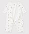 Babies' Organic Tube Knit Print Long Playsuit MARSHMALLOW white/PAPAYE