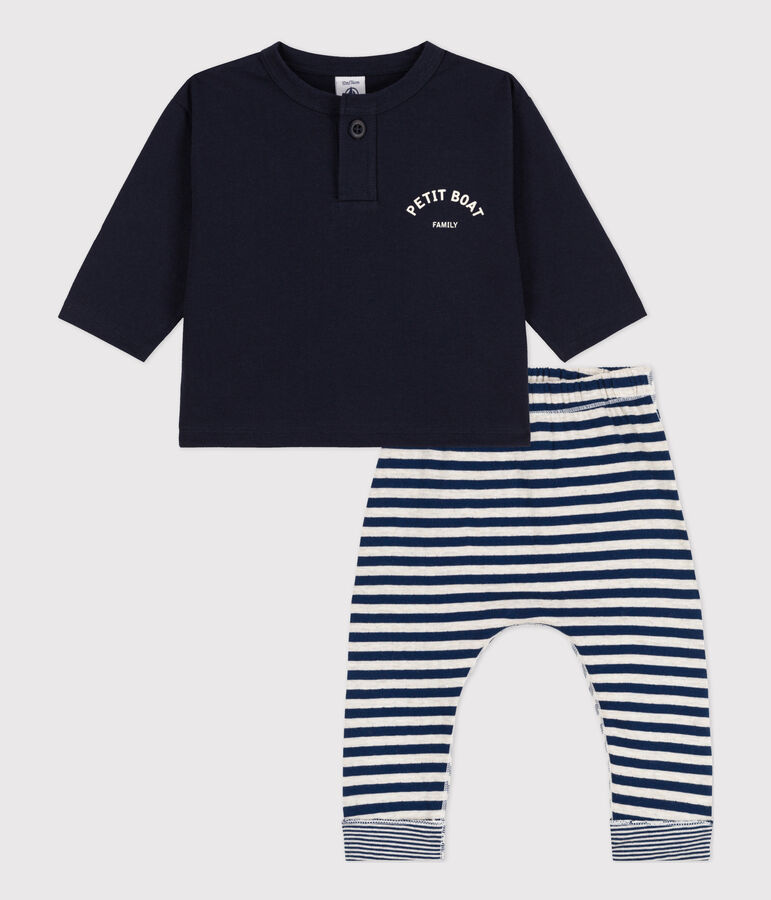 Baby Gift Set: T-Shirt and Trousers blue/white
