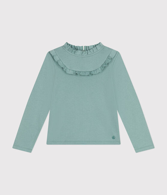 Girls long-sleeved ribbed T-shirt PAUL green
