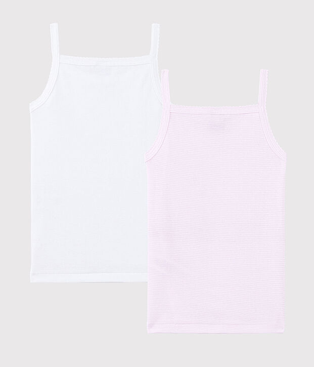 Girls' Organic Cotton Vest Tops - 2-Pack multicolor