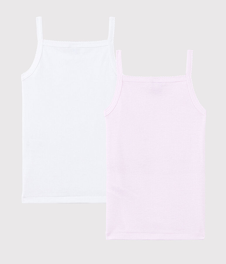 Girls' Organic Cotton Vest Tops - 2-Pack variante 1