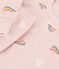 Children's brushed fleece pyjamas printed with stars and hearts pink/multicolor