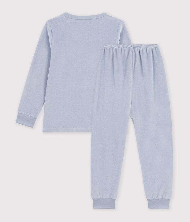 Children's plain velour pyjamas with a skier motif POLAIRE