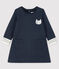Baby girl's long-sleeved dress SMOKING blue/MARSHMALLOW white