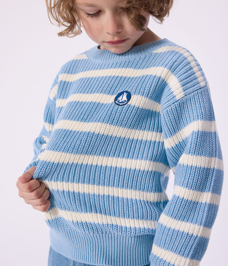 Children's knitted jumper FLO blue/MILK