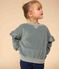 Girls' plain terry velour sweatshirt BRUT green