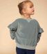 Girls' plain terry velour sweatshirt