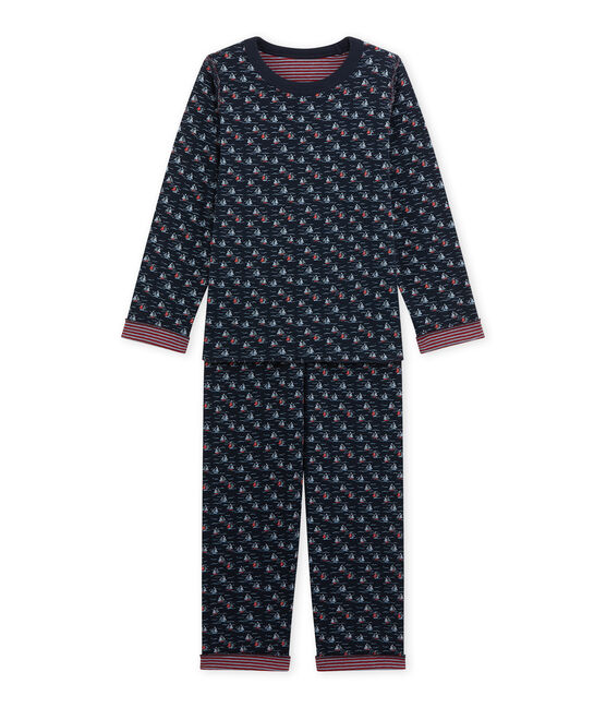 Boy's reversible pyjamas SMOKING blue/MULTICO white