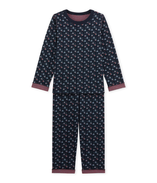 Boy's reversible pyjamas blue/multicolor
