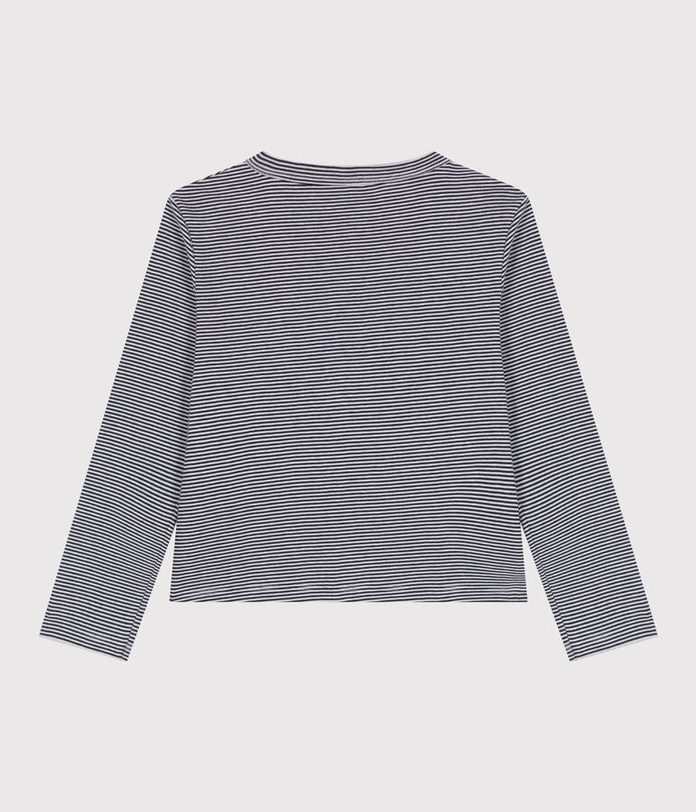 Children's stripy cotton cardigan blue/white