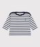 Baby's iconic Breton top MARSHMALLOW white/SMOKING blue