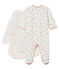 Baby Girls' Sleepsuit Set - Velour Sleepsuit and Long-Sleeved Ribbed Bodysuits variante 1
