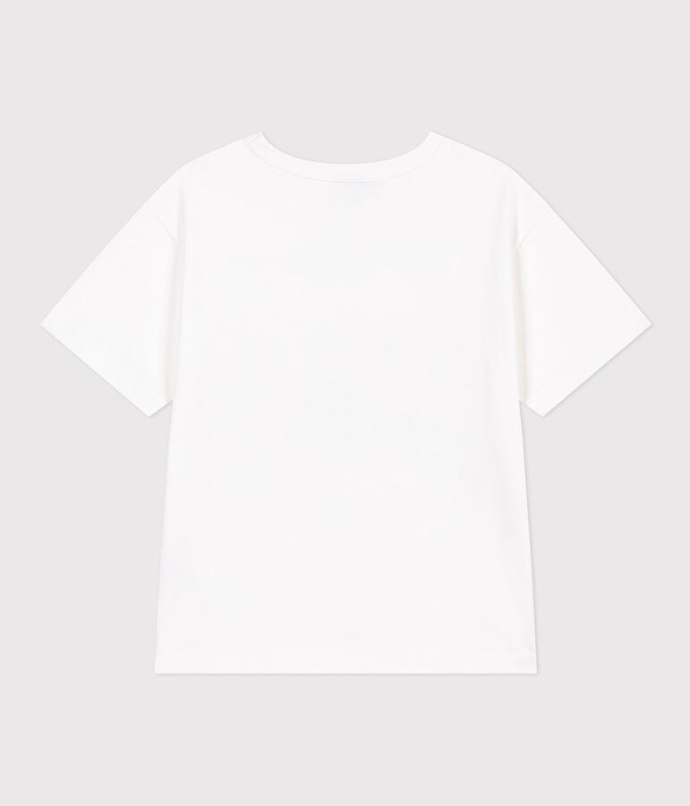 Children's short-sleeved cotton T-shirt MARSHMALLOW white