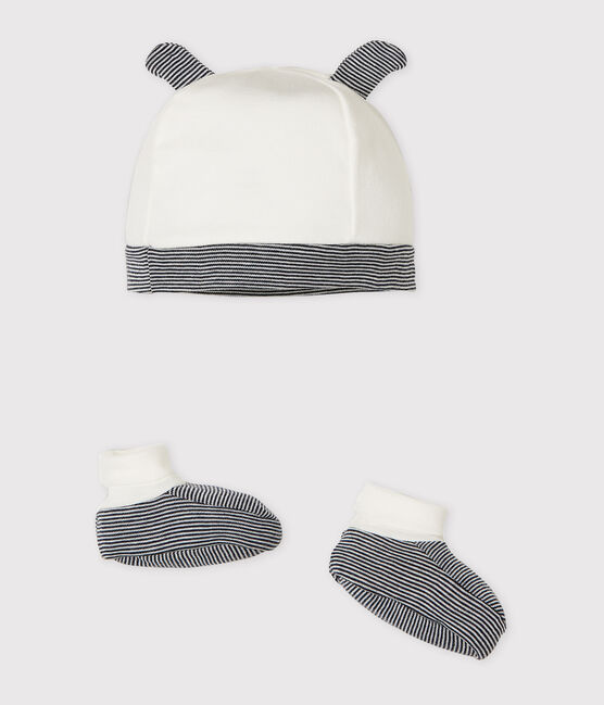 Baby Bonnet and Bootees Set in Rib Knit variante 1