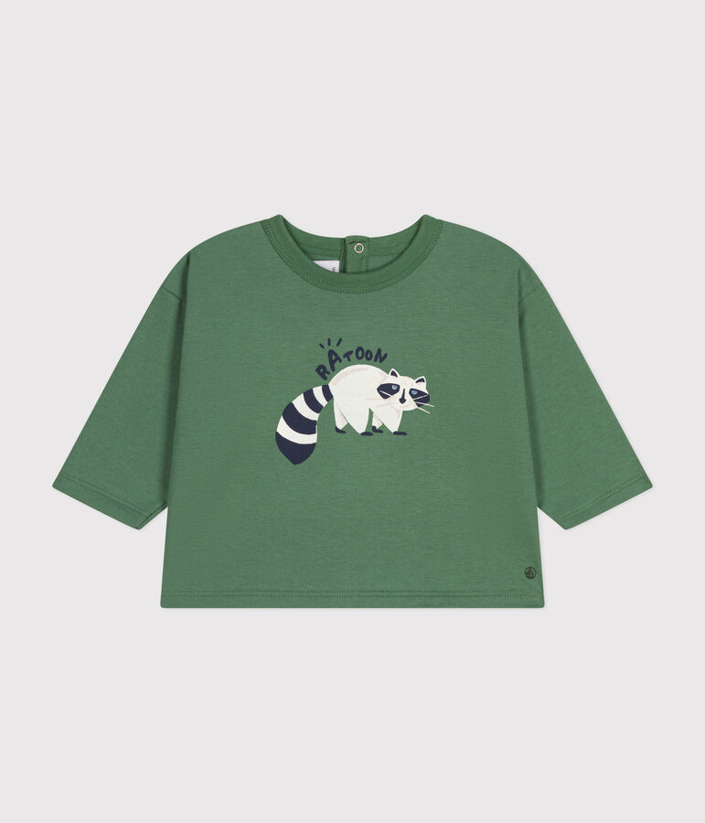Babies' long sleeved T-shirt in fine jersey green