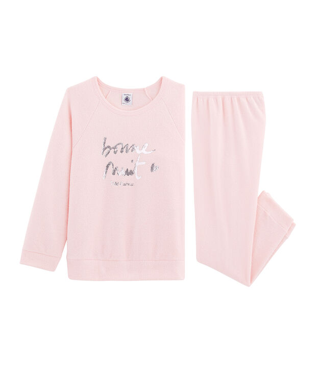 Girls' Pyjamas in Extra Warm Brushed Terry Towelling pink