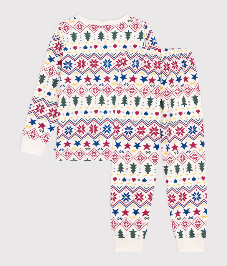 Children's Christmas pyjamas in printed fleece MILK /MULTICO